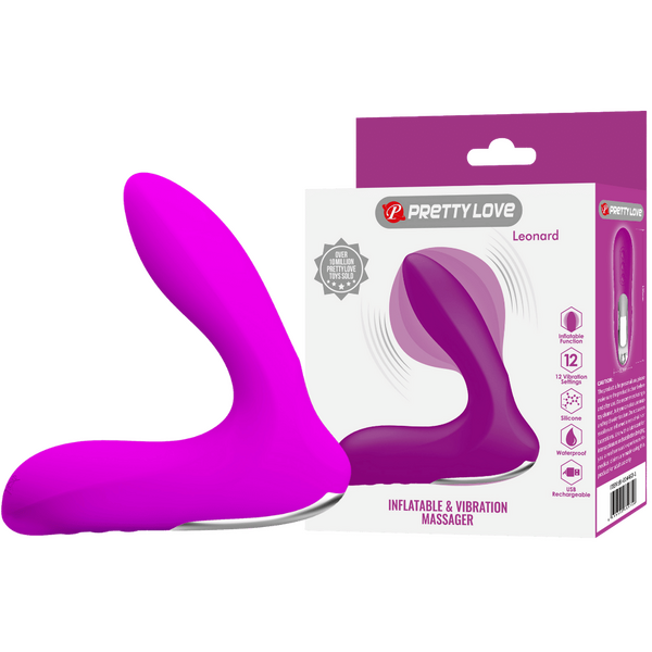 Pretty Love Leonard Inflatable Prostate Massager Vibrator Purple