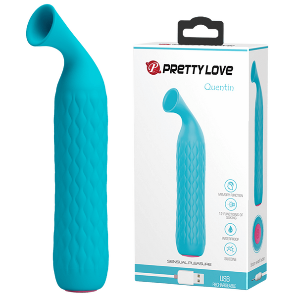 Pretty Love Quentin Suction Vibrator Blue