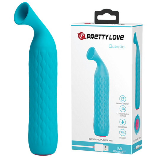 Pretty Love Quentin Suction Vibrator Blue
