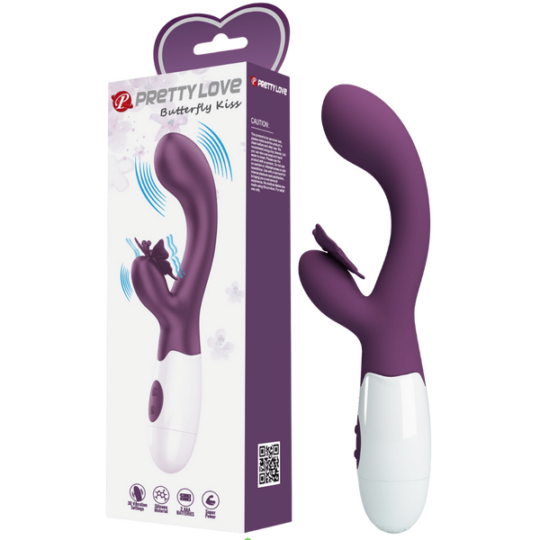 Pretty Love Butterfly Kiss Rabbit Vibrator Purple