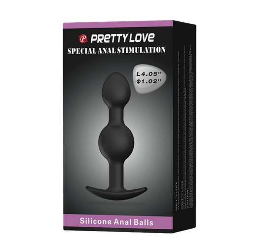 Pretty Love Silicone Anal Balls 4.05" (Black)