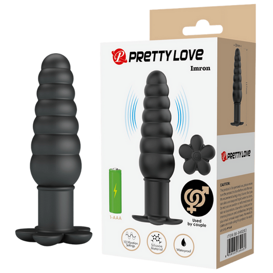 Pretty Love Silicone Vibrating Butt Plug - Imron (Black)