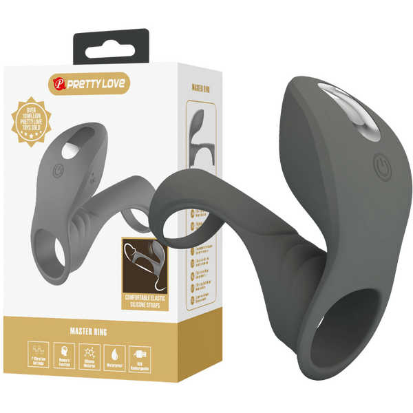 Pretty Love Master Ring - Cirrus Vibrating Couples Cock Ring (Grey)