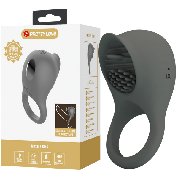 Pretty Love Master Ring - Nimbus Vibrating Couples Cock Ring (Grey)