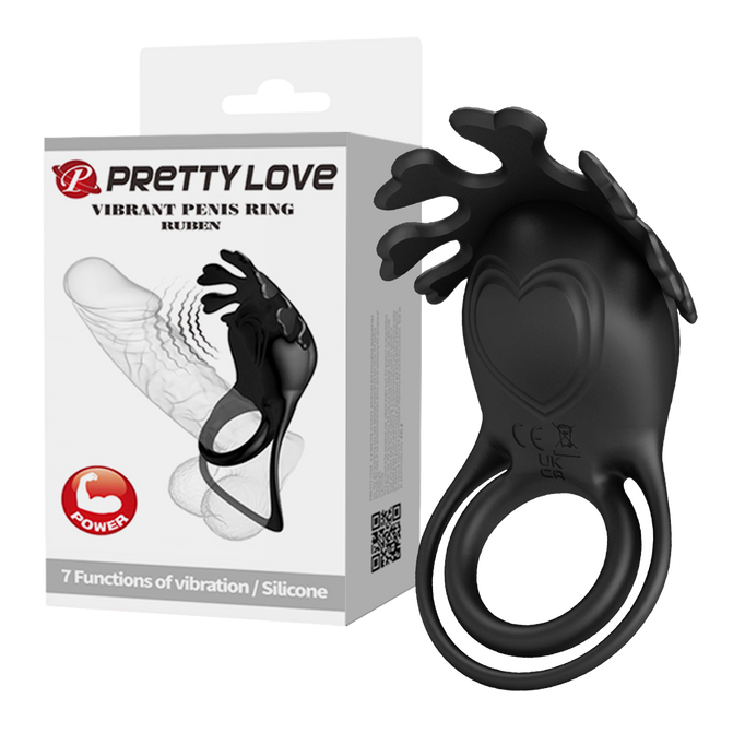 Pretty Love Vibrating Cock Ring Ruben (Black)