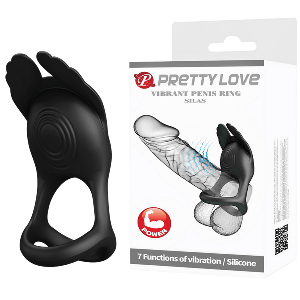 Pretty Love Vibrant Penis Ring - Silas (Black)