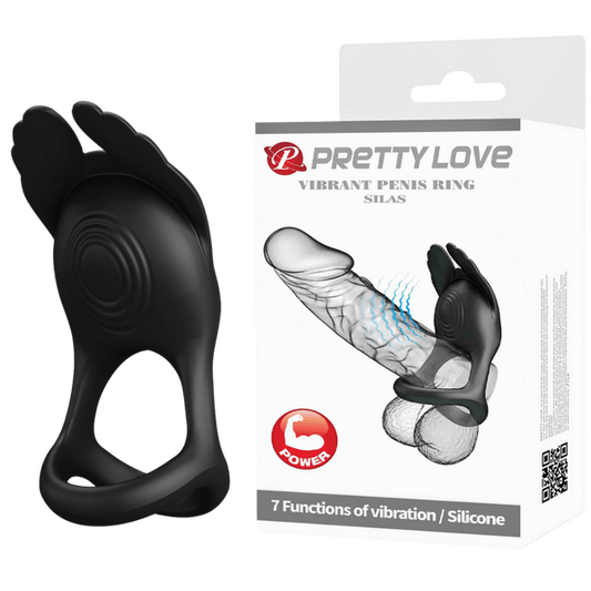 Pretty Love Vibrant Penis Ring - Silas (Black)