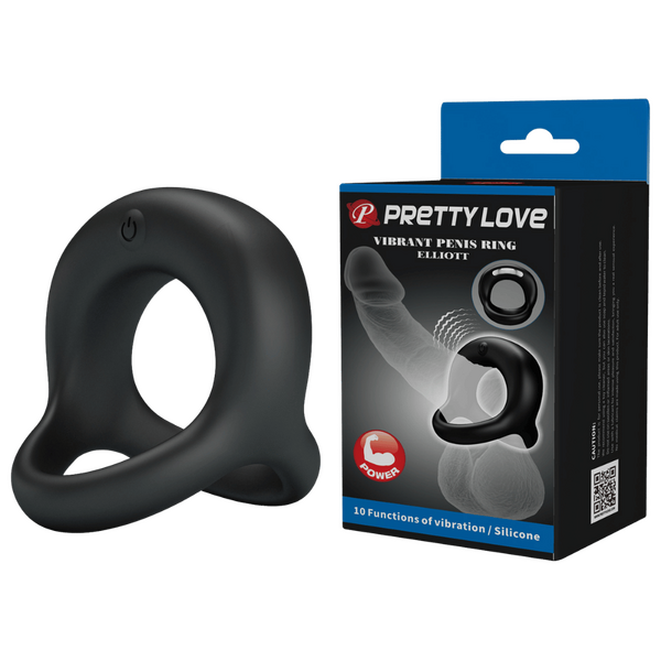 Pretty Love Vibrant Penis Ring - Elliott (Black)