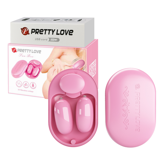 Pretty Love Dual Vibrating Bullet Fun Box - Rechargeable (Pink)