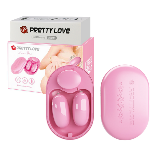 Pretty Love Dual Vibrating Bullet Fun Box - Rechargeable (Pink)