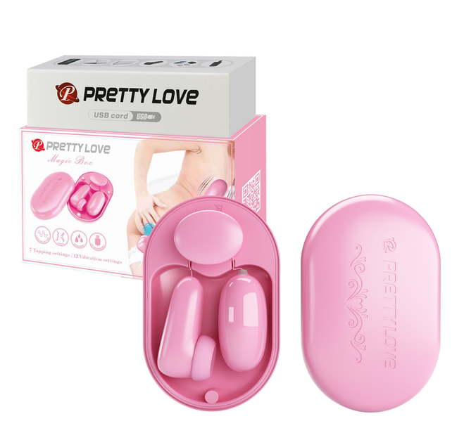 Pretty Love Tapping & Vibrating Magic Box - Bullet - Stimulator (Pink)