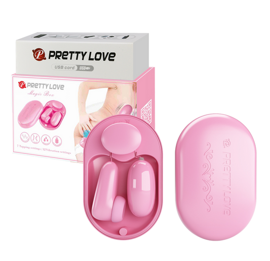 Pretty Love Tapping & Vibrating Magic Box - Bullet - Stimulator (Pink)