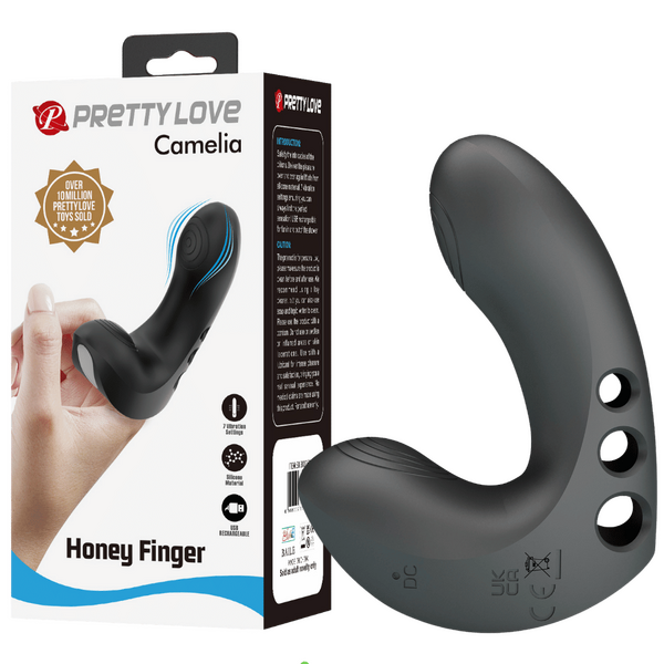 Pretty Love Camelia Honey Finger Vibrator (Black)