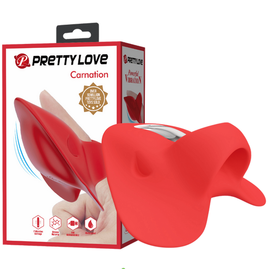 Pretty Love Carnation Finger Vibrator Red
