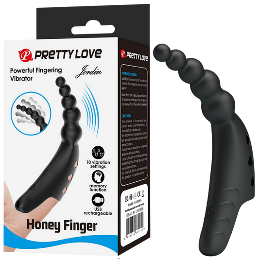 Pretty Love Rechargeable Honey Finger Vibrator - Jordin (Black)