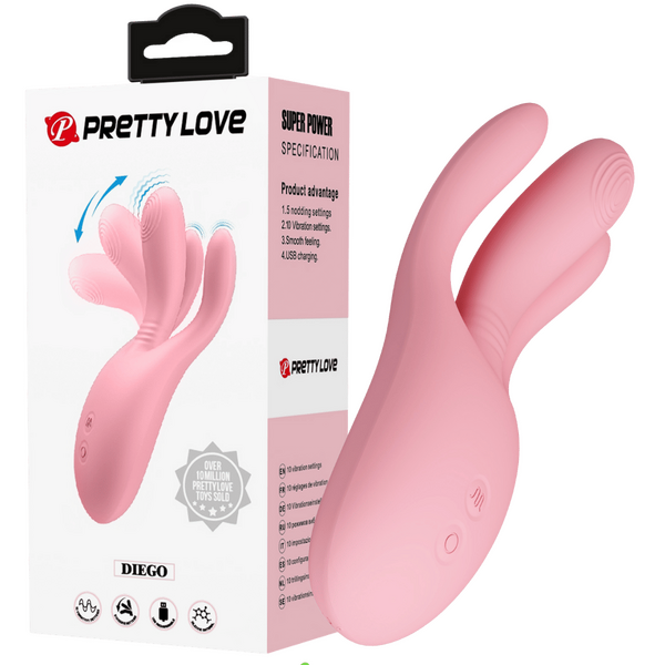 Pretty Love Diego Nodding Vibrator (Pink)