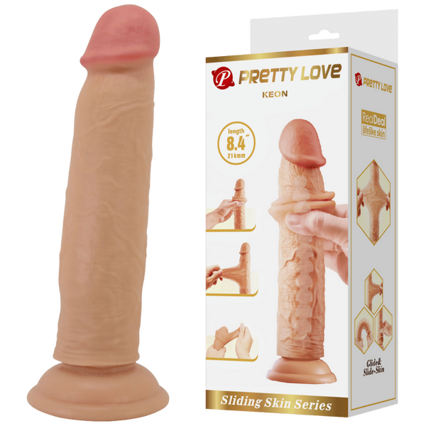 Pretty Love Sliding Skin Series - Keon 8.4" Dildo Flesh