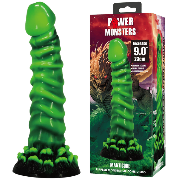 Power Monsters Manticore 9" Rippled Monster Silicone Fantasy Dildo