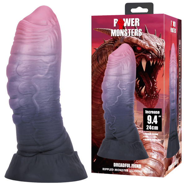 Power Monsters Dreadful Fiend 9.4" Rippled Monster Silicone Fantasy Dildo