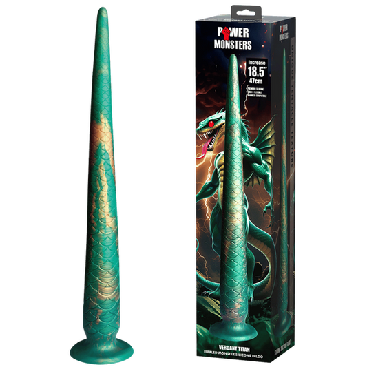 Power Monsters Verdant Titan 18.5" Rippled Monster Silicone Fantasy Dildo