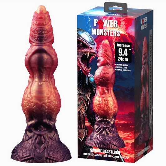 Power Monsters Savage Beastlord 9.4" Rippled Monster Silicone Fantasy Dildo