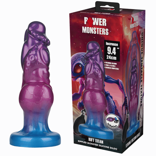 Power Monsters Rift Titan 9.4" Rippled Monster Silicone Fantasy Dildo