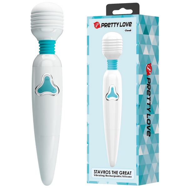 Pretty Love Stavros The Great Cloud Massage Wand Vibrator White/Blue
