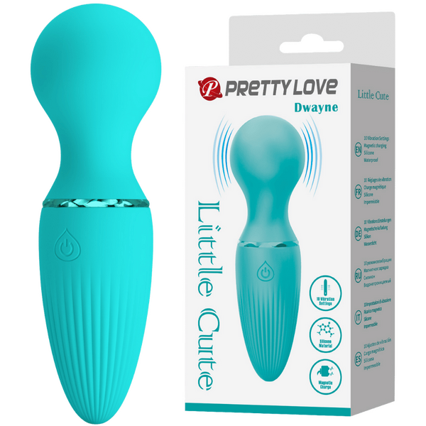 Pretty Love Little Cute Mini Wand Dwayne Vibrator Blue