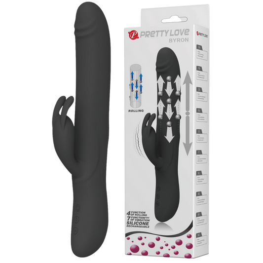 Pretty Love Byron Rotating, Massaging And Clit Tingling Rabbit Vibrator Black