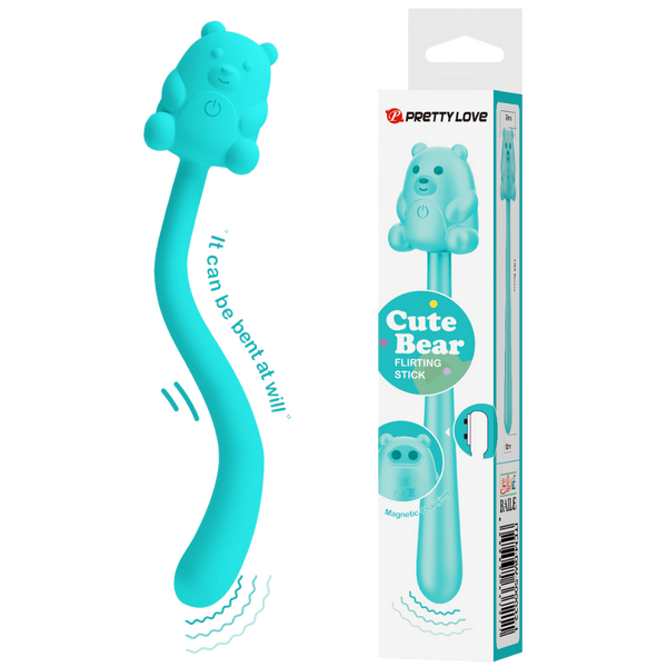 Pretty Love Cute Bear Flirting Stick Vibrator Blue