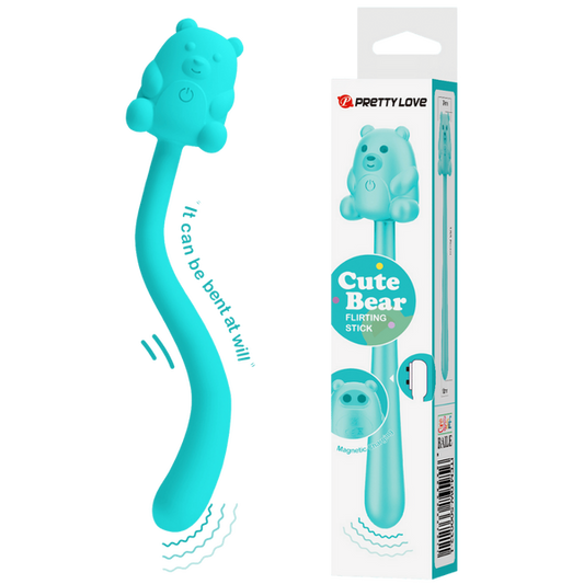Pretty Love Cute Bear Flirting Stick Vibrator Blue