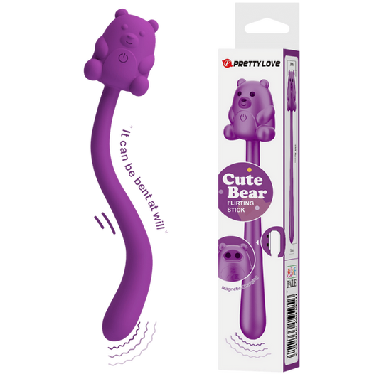 Pretty Love Cute Bear Flirting Stick Vibrator Purple