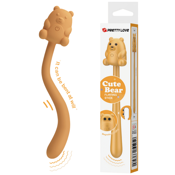 Pretty Love Cute Bear Flirting Stick Vibrator Beige