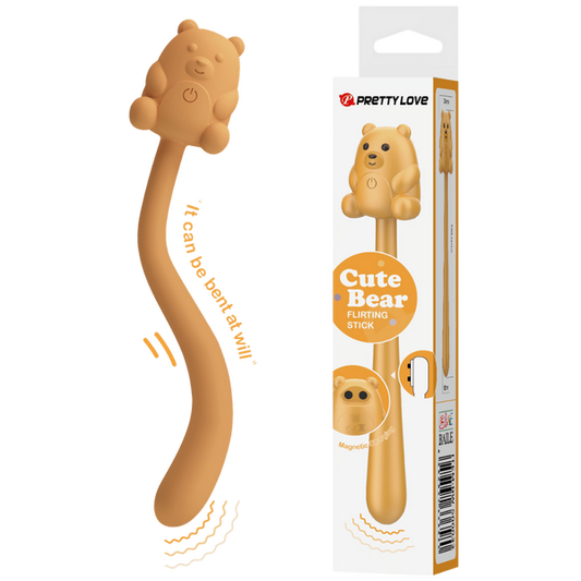 Pretty Love Cute Bear Flirting Stick Vibrator Beige