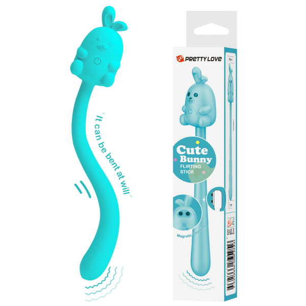 Pretty Love Cute Bunny Flirting Stick Vibrator Blue