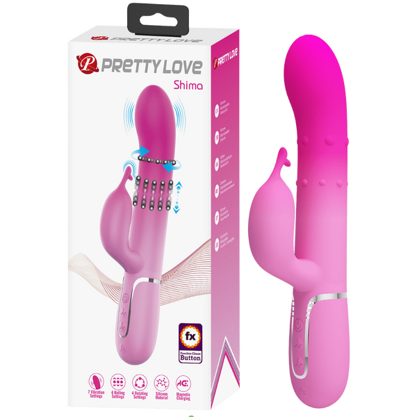 Pretty Love Shima Rotating Beads Rabbit Vibrator Pink