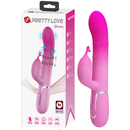 Pretty Love Shima Rotating Beads Rabbit Vibrator Pink