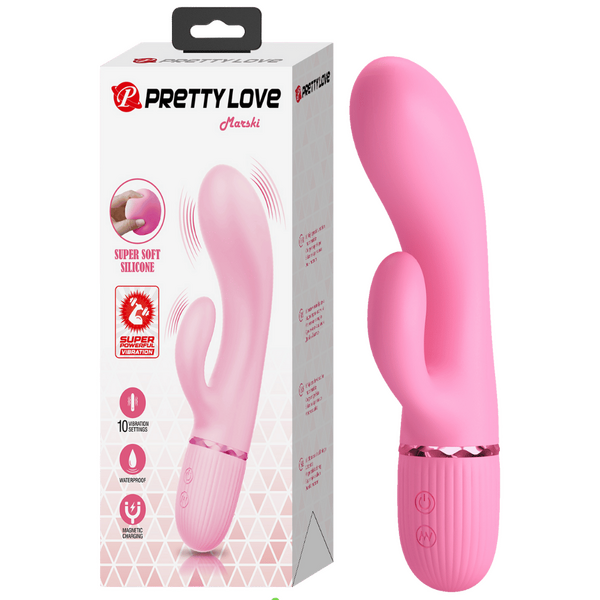 Pretty Love Marski Super Soft Silicone Rabbit Vibrator Pink