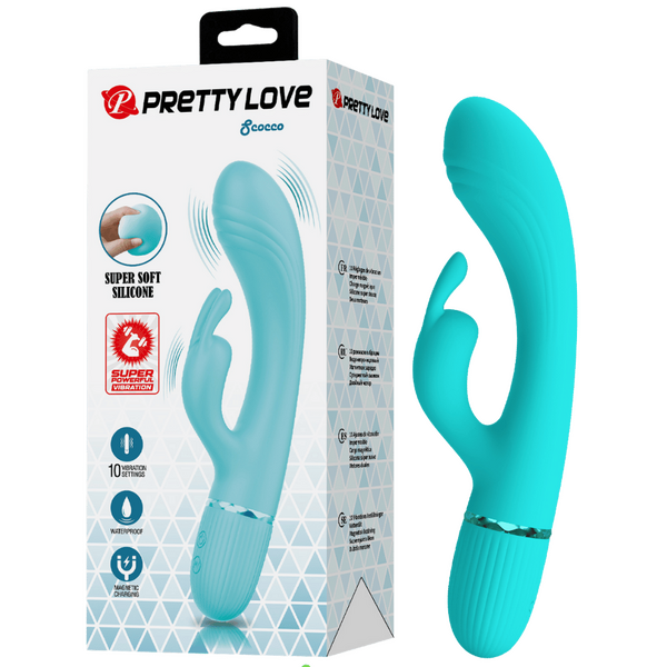 Pretty Love Super Soft Silicone Dual Motor Scocco (Blue)