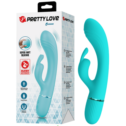 Pretty Love Super Soft Silicone Dual Motor Scocco (Blue)