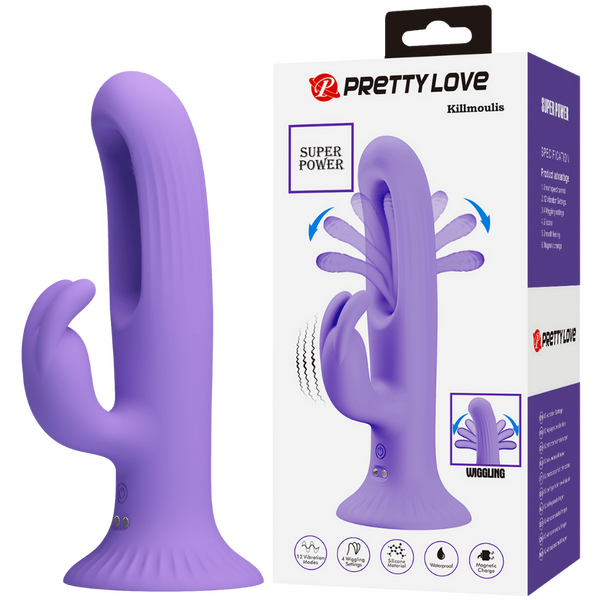 Pretty Love Killmoulis Flicking Tongue Rabbit Vibrator Purple