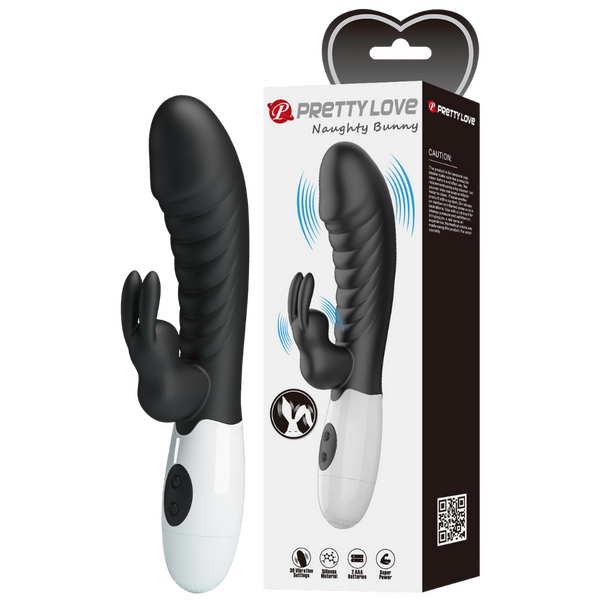 Pretty Love Naughty Bunny Rabbit Vibrator (Black)