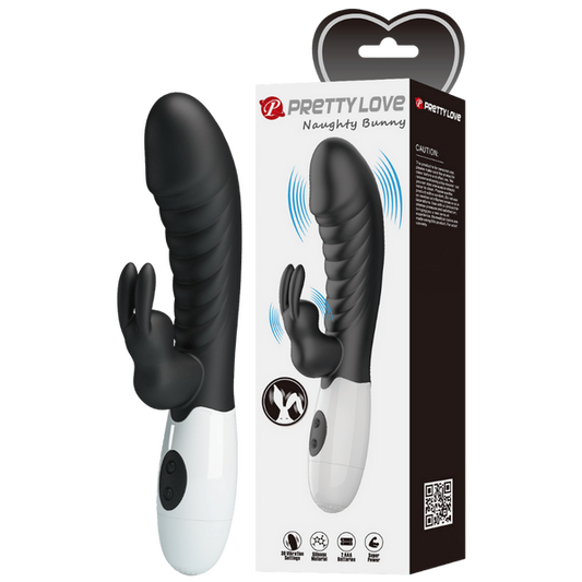 Pretty Love Naughty Bunny Rabbit Vibrator (Black)