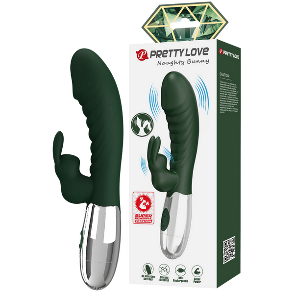 Pretty Love Naughty Bunny Rabbit Vibrator Black