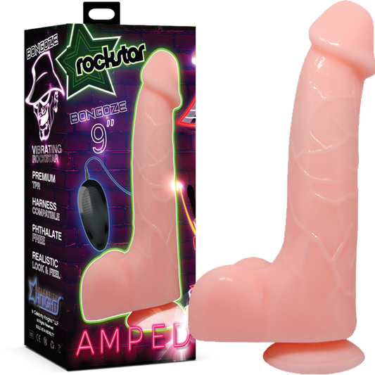 Celebtiry Knights Rockstar Bongoze 9" Vibrating Dildo Flesh