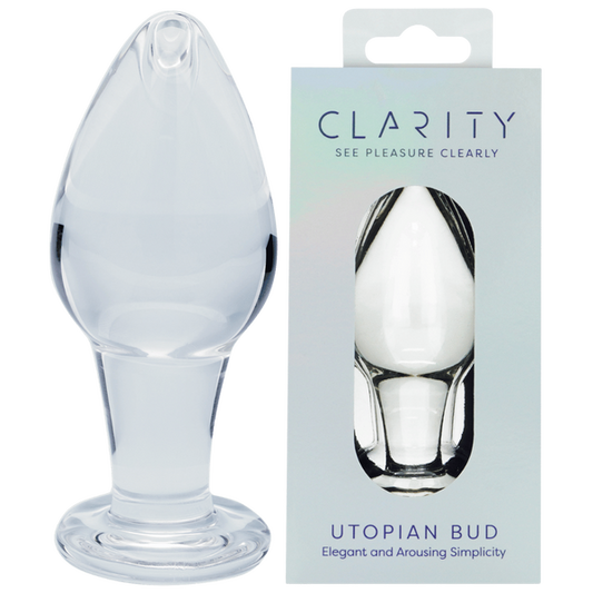 CreativeC | Clarity - Utopian Bud - Glass Butt Plug