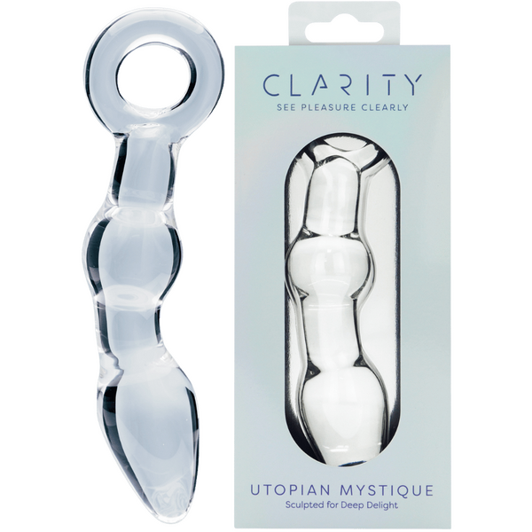 CreativeC | Clarity - Utopian Mystique - Ribbed Glass Anal Dildo
