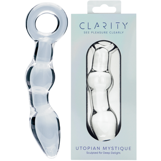 CreativeC | Clarity - Utopian Mystique - Ribbed Glass Anal Dildo