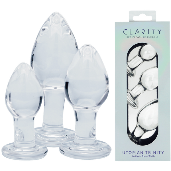 CreativeC | Clarity - Utopian Trinity - Glass Butt Plug 3 Piece