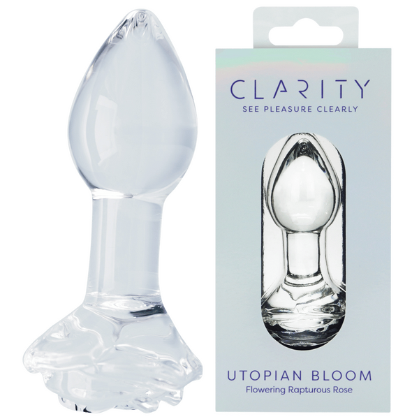 CreativeC | Clarity - Utopian Bloom - Glass Rose Butt Plug